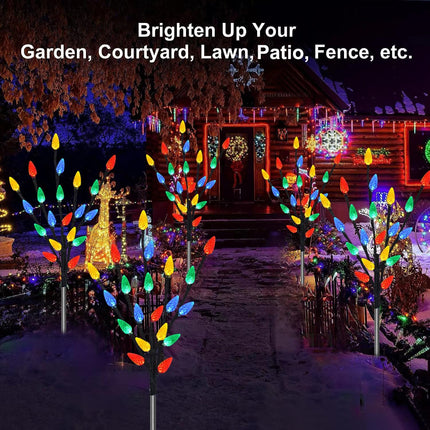 6-Pack Solar Powered C6 Christmas Lights – 120 LEDs, Waterproof, 8 Modes