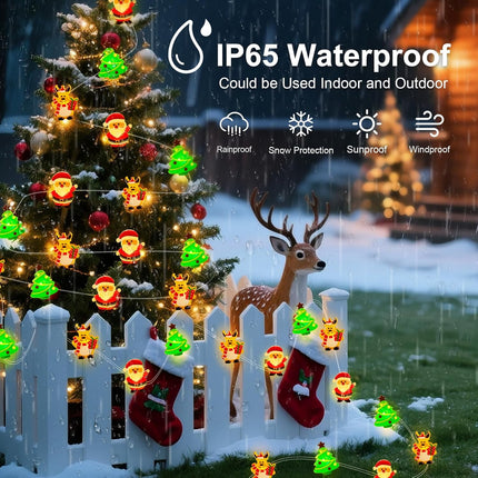 50 LED Christmas String Lights – USB, Battery Operated, 8 Flashing Modes