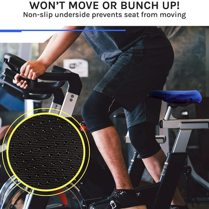 Bike Seat Cushion, Padded Gel Cover for Peloton & Most Exercise Spin Bikes, 10.5x7in