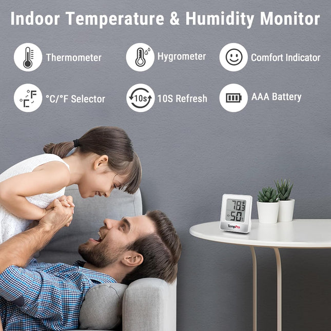 Mini Digital Hygrometer – TP49 Indoor Thermometer & Humidity Monitor