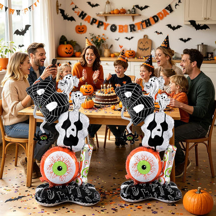 2-Pack 3.8FT Standing BOO Balloons with Base, Halloween Party & Haunted House Decor