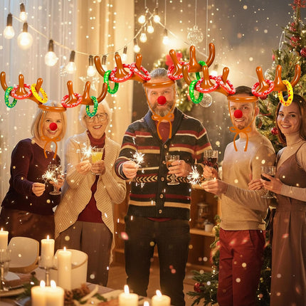 Christmas Ring Toss Game | Inflatable Reindeer Antlers with 10 Rings