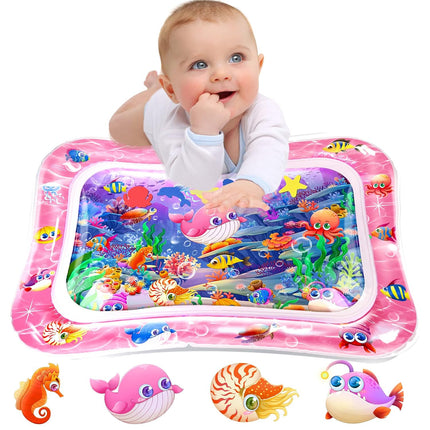 Tummy Time Water Play Mat for Baby, Muscle Strengthening Toy 3-24 Months