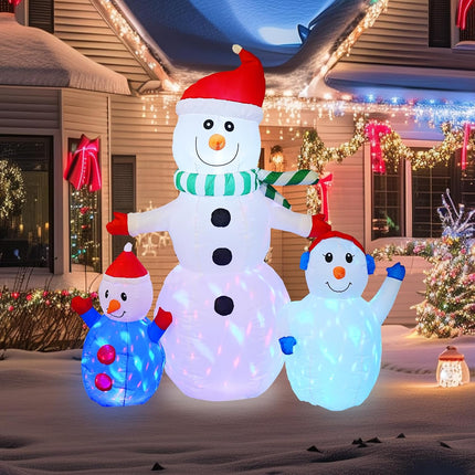 6FT Inflatable Snowman with Rotating LED – Waterproof Outdoor Xmas Decor