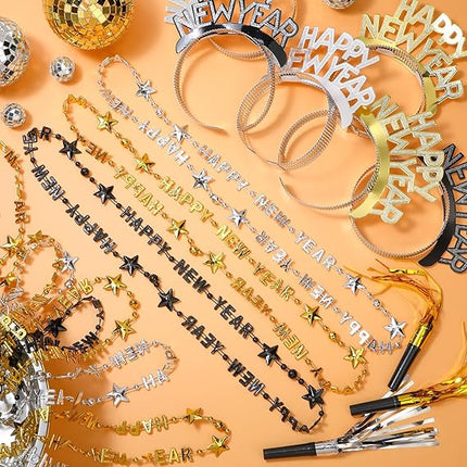 New Year 2026 Party Supplies 18 or 36 PCS Headband Tiara Necklace Noise Maker