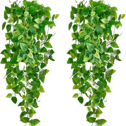 2-Pack Artificial Hanging Vines – Ivy Greenery Garlands for Home & Office Decor