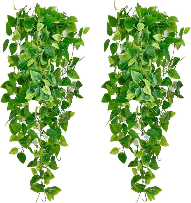 2-Pack Artificial Hanging Vines – Ivy Greenery Garlands for Home & Office Decor