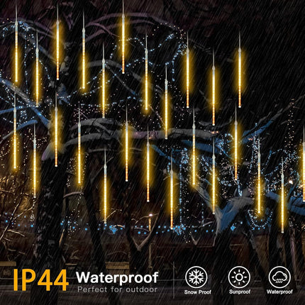 Waterproof 16” Meteor Shower Christmas Lights, Falling Rain LED Snowfall Display