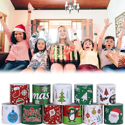 48-Piece Christmas Slap Bracelets Festive Xmas Party Favors & Decorations