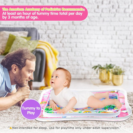 Tummy Time Water Play Mat for Baby, Muscle Strengthening Toy 3-24 Months