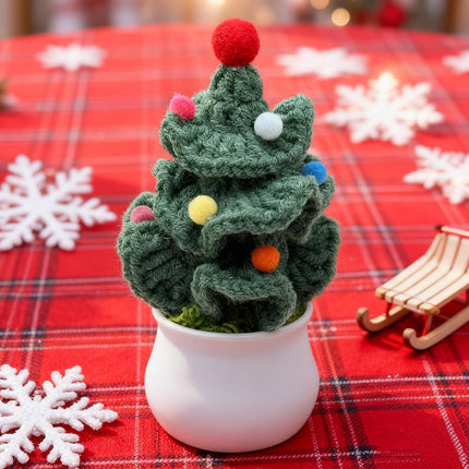 Mini Crochet Christmas Tree – Eco-Friendly Knit Tabletop Holiday Decoration