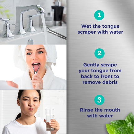 2 PCS Tongue Scraper – 420 Medical-Grade Stainless Steel for Fresh Breath