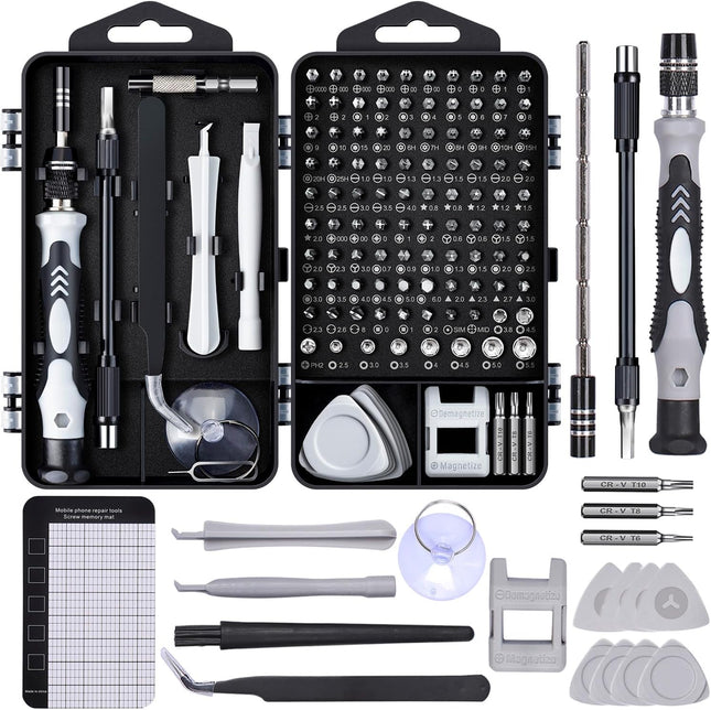 122PCS Precision Screwdriver Kit with 101 Magnetic Bits for Electronics