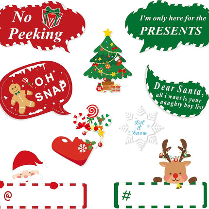 42-Piece Christmas Photo Booth Props Set – Fun Holiday Selfie Party Decorations