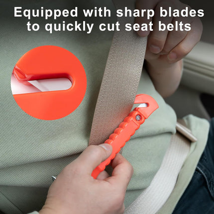 2-Pack Car Window Breaker Hammer & Seat Belt Cutter, Emergency Escape Tool