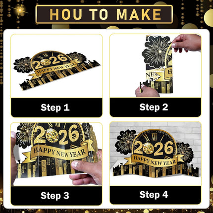 10-Piece Happy New Year 2026 Centerpieces – NYE Party Table Decor