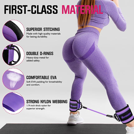 Ankle Resistance Bands with Cuffs for Glute and Leg Workout Training