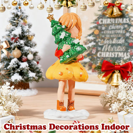 Mini Christmas Tree Figurines – Resin Holiday Centerpiece Decor