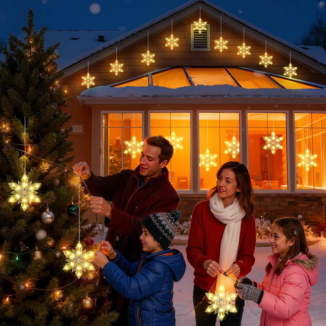 3 Pack Battery-Operated Snowflake String Lights – 36 LEDs, 8 Twinkle Modes