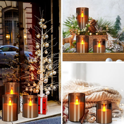 Flameless LED Pillar Candles – 3-Pack with Remote, Timer, Flickering Light
