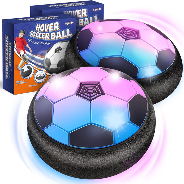 2 Pack Hover Soccer Ball LED Indoor Sports Toy Gifts for Kids Ages 5+