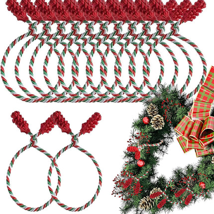 16PCS Holiday Garland Ties – Red, Green & White Flexible Reusable Decoration Clips