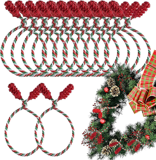 16PCS Holiday Garland Ties – Red, Green & White Flexible Reusable Decoration Clips