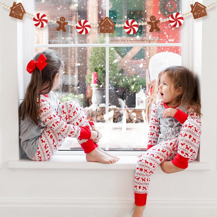 Christmas Tree Garland – 6.5Ft Felt Gingerbread Man & House Ornaments
