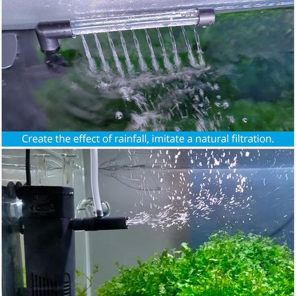 40 GPH Internal Aquarium Filter for Fish Tanks up to 5 Gallons, Dual Outlet