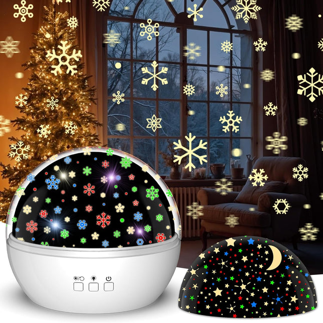 Christmas Snowflake Projector Night Light – Indoor Star Projector for Kids’ Room Decor