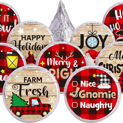 504-Pcs Christmas Kisses Stickers – Mini Round Labels for Candy & Party Favors