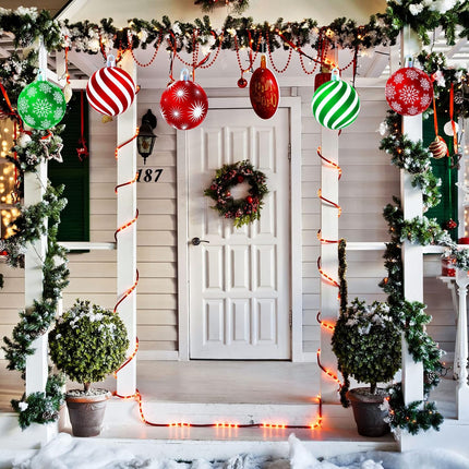 10 Pieces Large Outdoor Christmas Decorations – Hanging Ornaments for Yard and Lawn