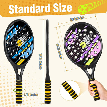 Kids Beach Pickle Ball Set Waterproof Paddles with 3 Balls Outdoor Game