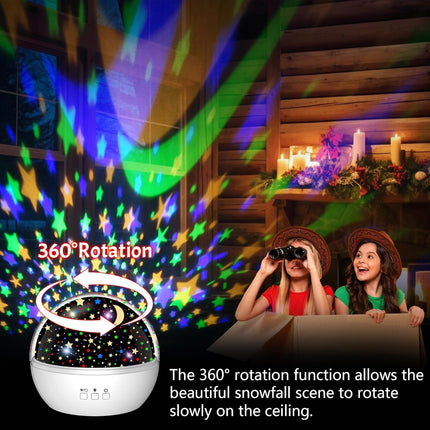 Christmas Snowflake Projector Night Light – Indoor Star Projector for Kids’ Room Decor