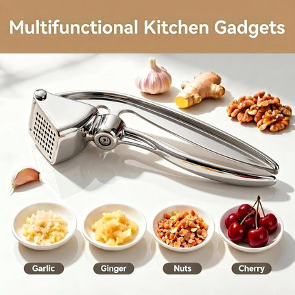 Garlic Press Zinc Alloy Heavy Duty Garlic Ginger Mincer Crusher Kitchen Tool