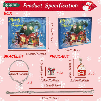 Christmas Advent Calendar Bracelet Kit – 24 Days DIY Jewelry for Girls & Teens