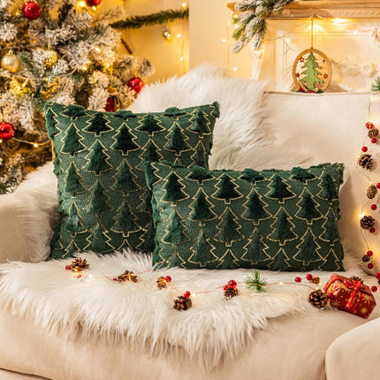 Christmas Pillow Covers 18x18 – Soft Green Faux Fur Sequins Cushion Set