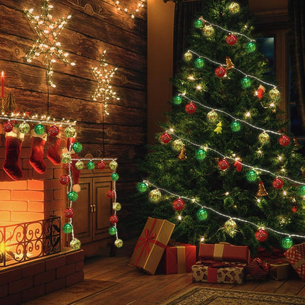 Christmas Ball Lights – 13.5ft LED String with 20 Lights, Timer & 8 Modes for Holiday Décor