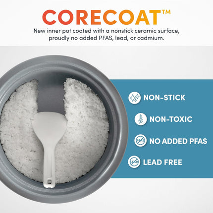 Aroma 3-Cup Rice Cooker 1.5 Qt Mini Rice Maker with Ceramic Nonstick Pot ARC-363NG