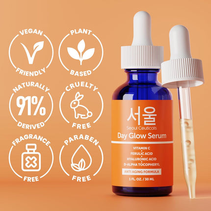 Korean Vitamin C Serum 20% – Hyaluronic Acid & CE Ferulic Acid, Anti-Aging