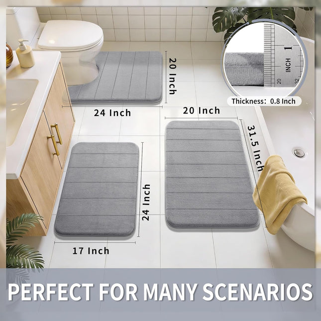 Super Soft Memory Foam Bath Mat – Non-Slip, Absorbent, Home Bathroom Rug