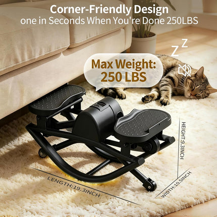 Rock Stepper Exercise Machine with Resistance Bands Digital Counter 250LB