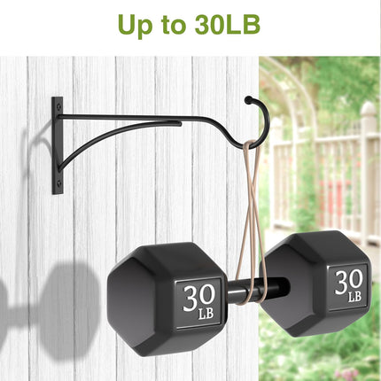 2 Pack Heavy Duty Plant Hangers 11 Inch Metal Wall Hooks Black 30lbs