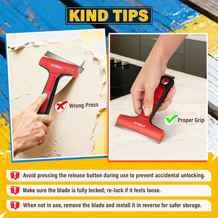 Razor Blade Scraper – 1 Tool with 10 Blades for Glass, Kitchen & Bathroom
