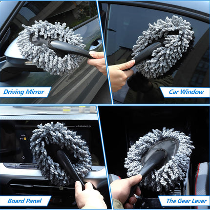 6-Pack Car Cleaning Supplies, Interior Duster, Detailing Brush & Cleaning Gel Kit