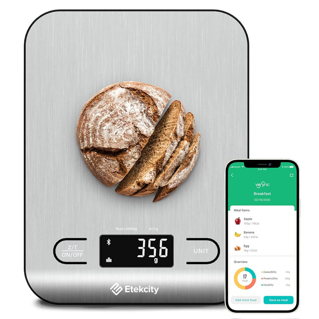 Digital Nutrition Kitchen Scale with Grams & Ounces, 304 Stainless Steel