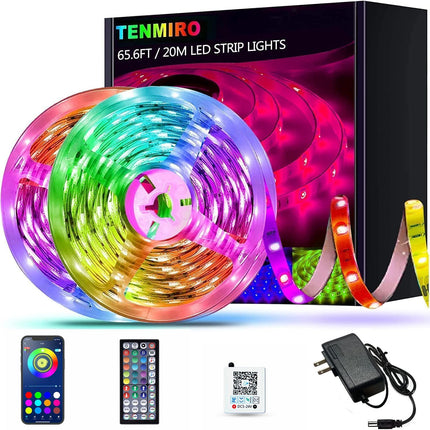 65.6ft RGB LED Strip Lights Colour Changing Kit with 44-Key IR Remote Control