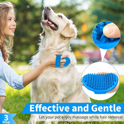 6PCS Dog Bath Brush & Toothbrush Set – Adjustable Handle, Odor & Stain Removal