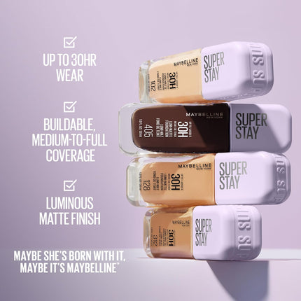 Super Stay Lumi-Matte Foundation 110, Lightweight Buildable Full Coverage, 30HR Wear Makeup