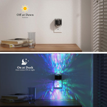 Plug-In Star Projector Night Light, RGB Galaxy Light with Sensor for Bedroom Decor